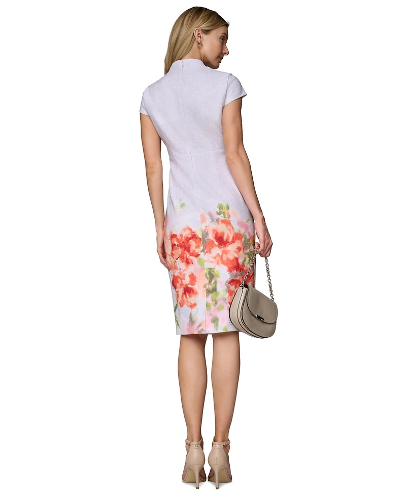 Calvin Klein Women's V Neck Midi Dress