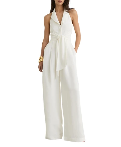Reiss Women's Tie-Front Wide-Leg Jumpsuit