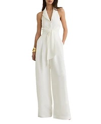 Reiss Women's Tie-Front Wide-Leg Jumpsuit
