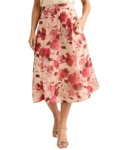 Muse Womens A Line Midi Skirt