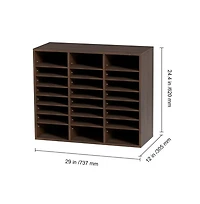 Sugift 24-Compartment Literature Organizer with Adjustable Shelves, Wood Mail Sorter for Office and Classroom