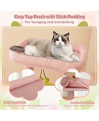 Cozito Cat Tower 58 inch Multi-Level Aesthetic Floral Design