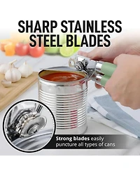 Zulay Kitchen Heavy Duty Stainless Steel Can Opener Manual with Side Bottle Opener