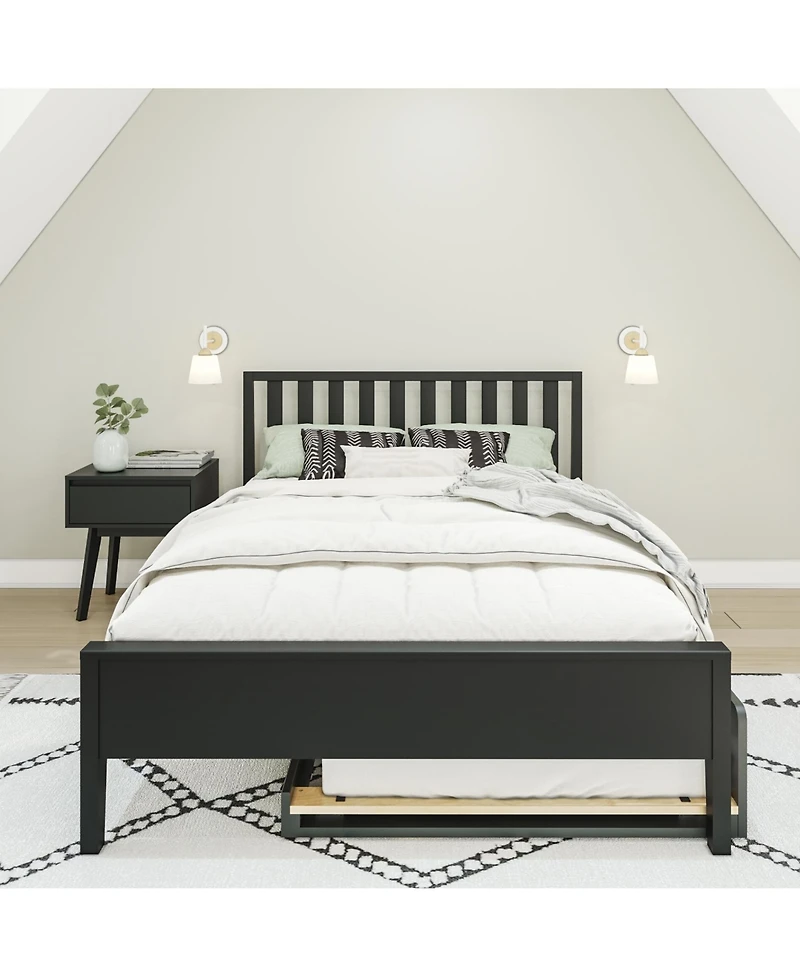 Max & Lily Scandinavian Full-Size Bed with Twin-Size Trundle