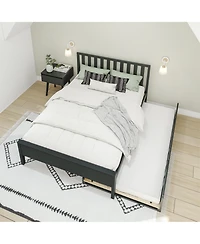 Max & Lily Scandinavian Full-Size Bed with Twin-Size Trundle