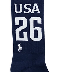 Polo Ralph Lauren Men's Embroidered Country Usa Crew Socks