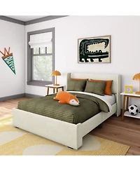 Max Lily Full Upholstered Rectangular Headboard Platform Bed Frame With 2 Drawer Side Storage