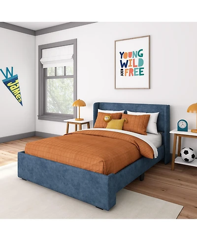 Max & Lily Full Upholstered Rectangular Headboard Platform Bed Frame with 2 Drawer Side Storage