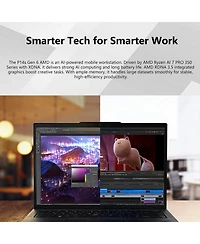 Lenovo ThinkPad P14s 14 inches Traditional Laptop Amd Ryzen Ai 7 16GB Ram Amd Radeon Graphics 512GB Ssd Storage Windows 11 Pro 60Hz