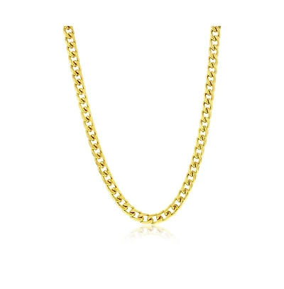 Metallo Stainless Steel Gold Plated, 20" Unisex Cuban Chain Necklace