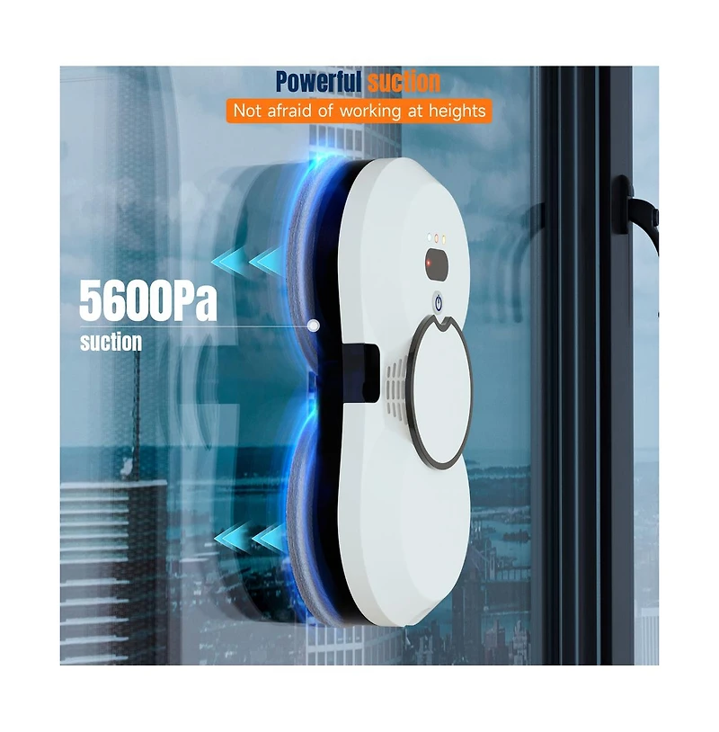 Topteng Window Cleaning Robot – 5600Pa Suction, Auto/Manual Spray Safety Rope