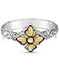 Devata Maple Leaf Ring Sterling Silver and 18K Gold Accents