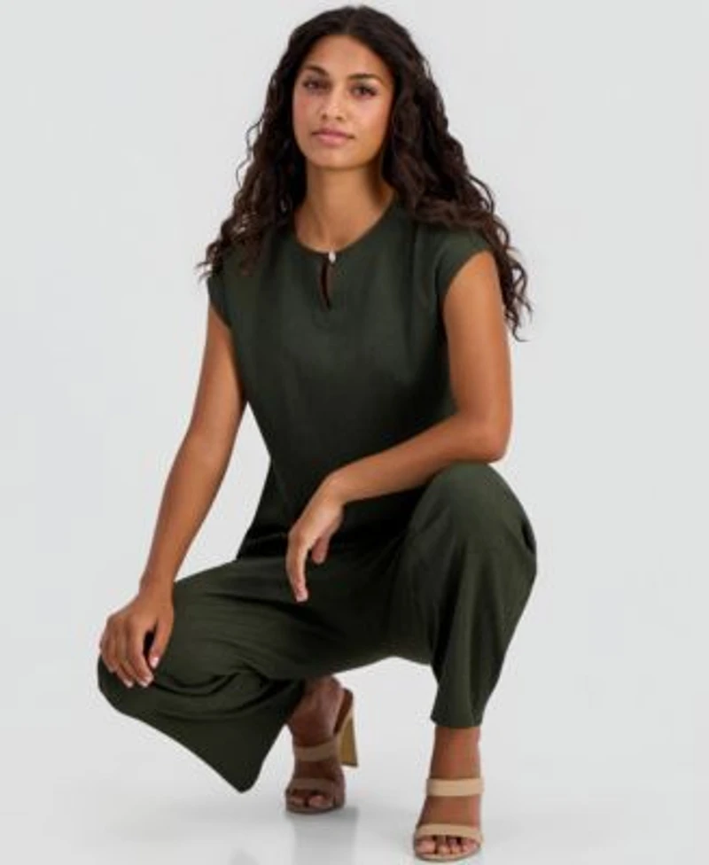 Anne Klein Essentials Petite Extended Shoulder Pebble Texture Top Pebble Texture Knit Pull On Pants