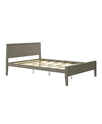 Max & Lily Queen Bed Frame, Solid Wood Classic Platform with Panel Headboard for Kids