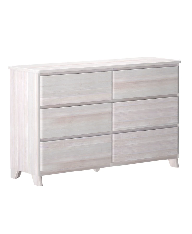Max & Lily 6 Drawer Dresser, Storage Drawers Farmhouse Solid Wood Bedroom Dressers