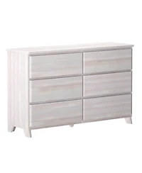 Max & Lily 6 Drawer Dresser, Storage Drawers Farmhouse Solid Wood Bedroom Dressers