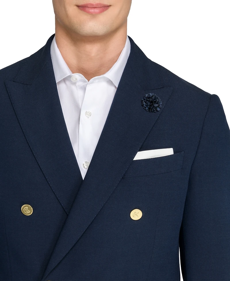 Con.Struct Men's Ceremony Satin Checkerboard Flower Lapel Pin, Created for Macy's