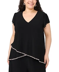 Msk Plus V-Neck Short-Sleeve Top