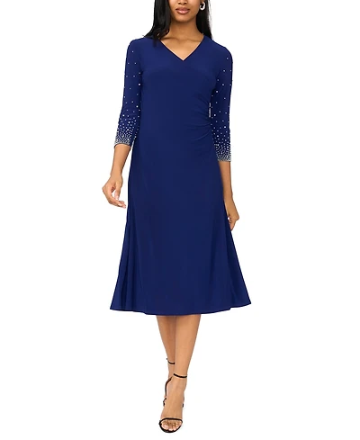 Msk Women's V-Neck Midi Dress
