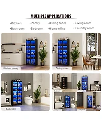 Vlsrka Display Cabinet with Doors and Adjustable Shelves