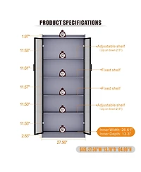 Vlsrka Display Cabinet with Doors and Adjustable Shelves