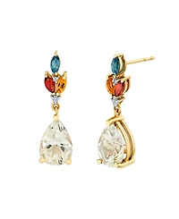 Macy's Multi-Gemstone (4.45 ct. t.w.) and Diamond Accent Drop Earrings in 10k Yellow Gold