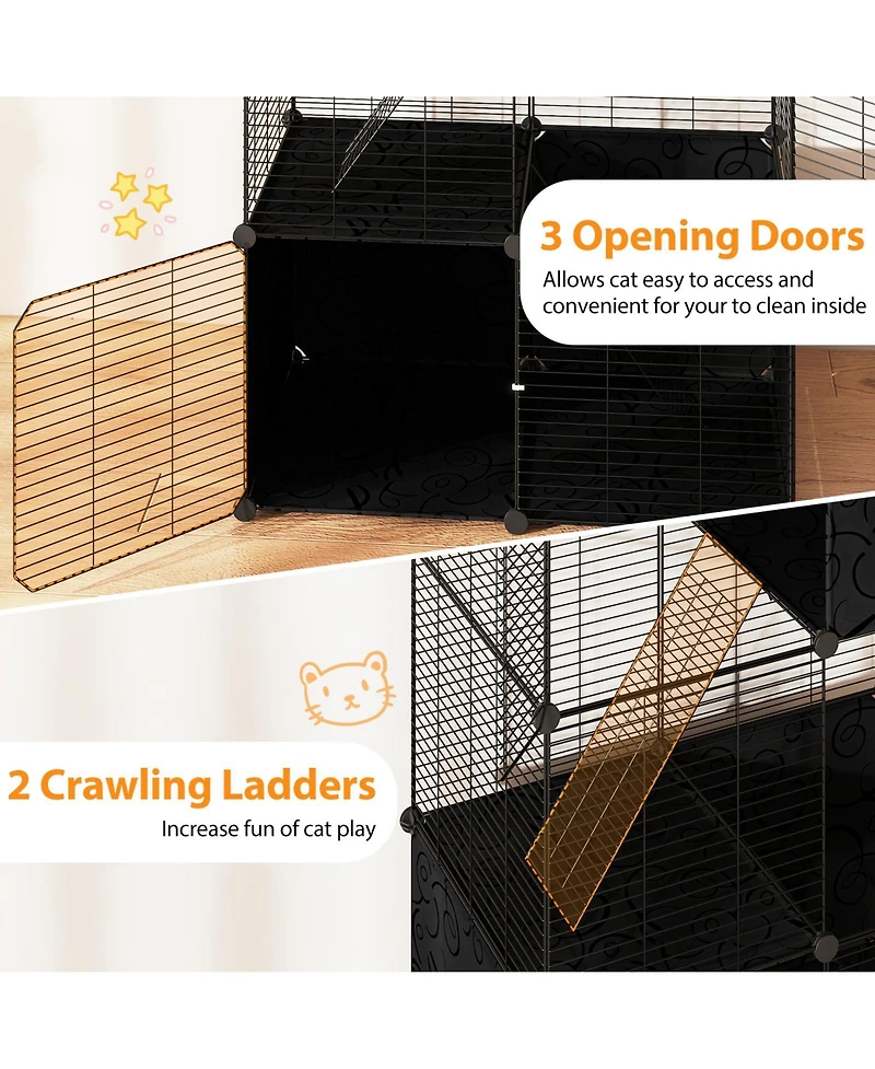 Cozito Cat Tower Multi-Level with 2-Door Condo and Hammock