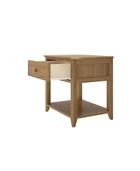 Max and Lily Nightstand with Storage Drawer, Small Solid Wood Bedside, Side Tables for Bedroom
