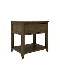 Max and Lily Nightstand with Storage Drawer, Small Solid Wood Bedside, Side Tables for Bedroom