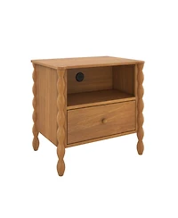 Max & Lily Jenny Lind Cubby Nightstand with 1 Drawer and Electrical Outlet