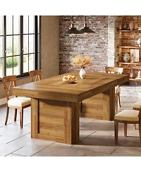 Tribesigns 63" Farmhouse Dining Table for 6, Rectangle Wooden Kitchen Table with Heavy-Duty Legs, Rustic