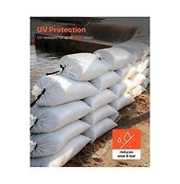 Sugift Empty Sandbags 100 Packs 16 x 26 in Heavy Duty Sand Bags Sacks with Ties 50lb Capacity