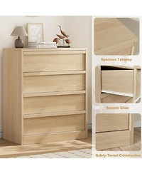 gaomon 4 Drawer Tall Dresser Nightstand, Modern Small Chest with Storage for Bedroom, Nursery or Entryway
