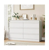 gaomon Arched 6 Drawer Dresser, Modern Wood Storage Chest with Curved Design