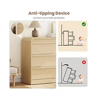 gaomon Arched 6 Drawer Dresser, Modern Wood Storage Chest with Curved Design