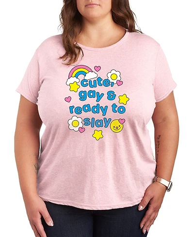 Hybrid Apparel Plus Instant Message Pride Cute Gay Ready Slay Short-Sleeve Graphic T-Shirt