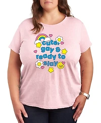 Hybrid Apparel Plus Instant Message Pride Cute Gay Ready Slay Short-Sleeve Graphic T-Shirt