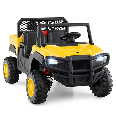 Slickblue 24V Kids Ride-On Dump Truck, 2-Seater Licensed with Remote Control