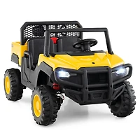 Slickblue 24V Kids Ride-On Dump Truck, 2-Seater Licensed with Remote Control