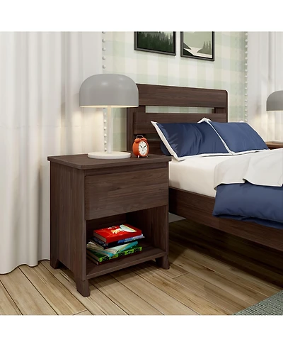 Max and Lily Solid Wood Farmhouse 1 Drawer Nightstand