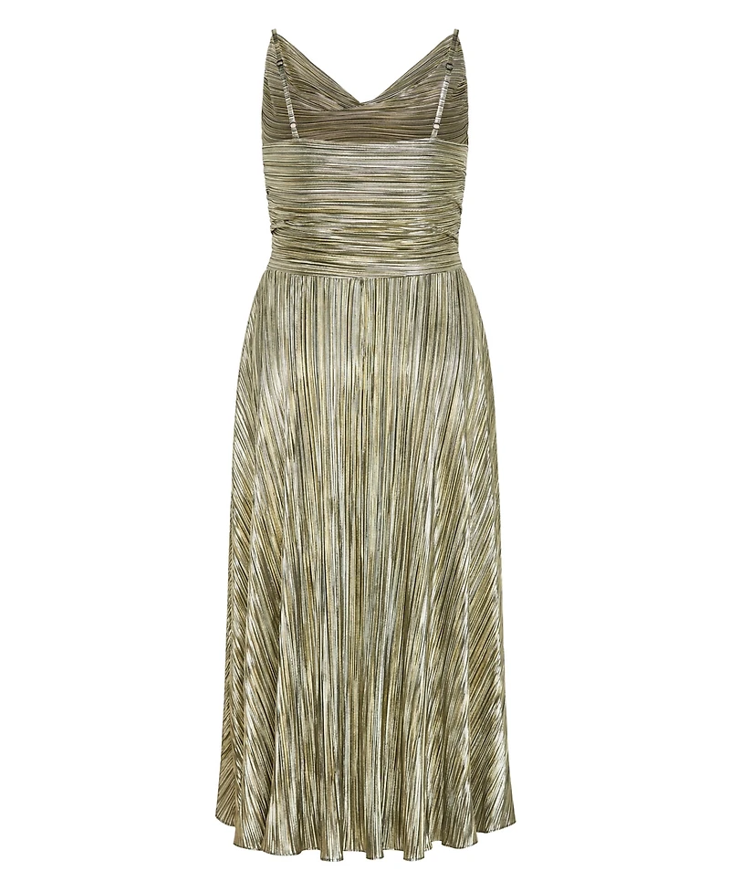 City Chic Women's Kamila Cowl Neck Metallic Dress