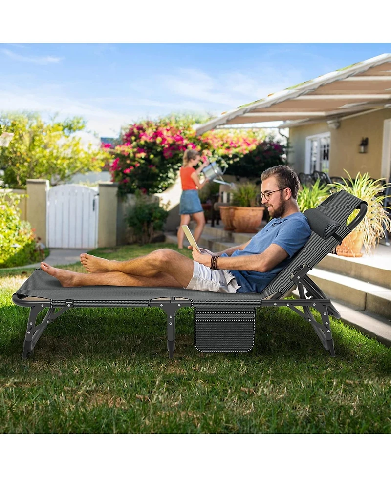 Aboron Heavy Duty 3-in-1 Folding Camping Cot with Mattress and Carry Bag. 75"x27" 1200D Double-Layer Bed for Home, Office, or Travel
