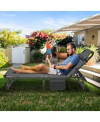 Aboron Heavy Duty 3-in-1 Folding Camping Cot with Mattress and Carry Bag. 75"x27" 1200D Double-Layer Bed for Home, Office, or Travel