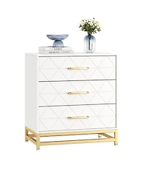 gaomon 3 Drawer Wood Dresser, Modern Storage Chest for Bedroom, Living Room, Hallway or Nursery