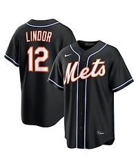 Nike Men's Francisco Lindor Black New York Mets 2026 Replica Fashion Jersey