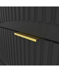 Rainsken 63" Wide Modern Fluted Dresser,with 9 Drawers, with Smooth Slides and Gold Handles, for Bedroom Living Room