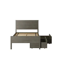 Max & Lily Classic Twin-Size Bed with Panel Headboard and Storage Drawers