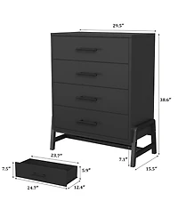 gaomon 4 Dresser for Bedroom, 38.6" Tall Dresser, Tall Drawer with Storage Freestanding, Wooden Closet Storage Chest