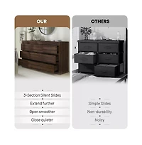 gaomon 9 Drawer Modern Wooden Dresser with Handleless Design, Wide Storage Chest for Bedroom Living Room Entryway