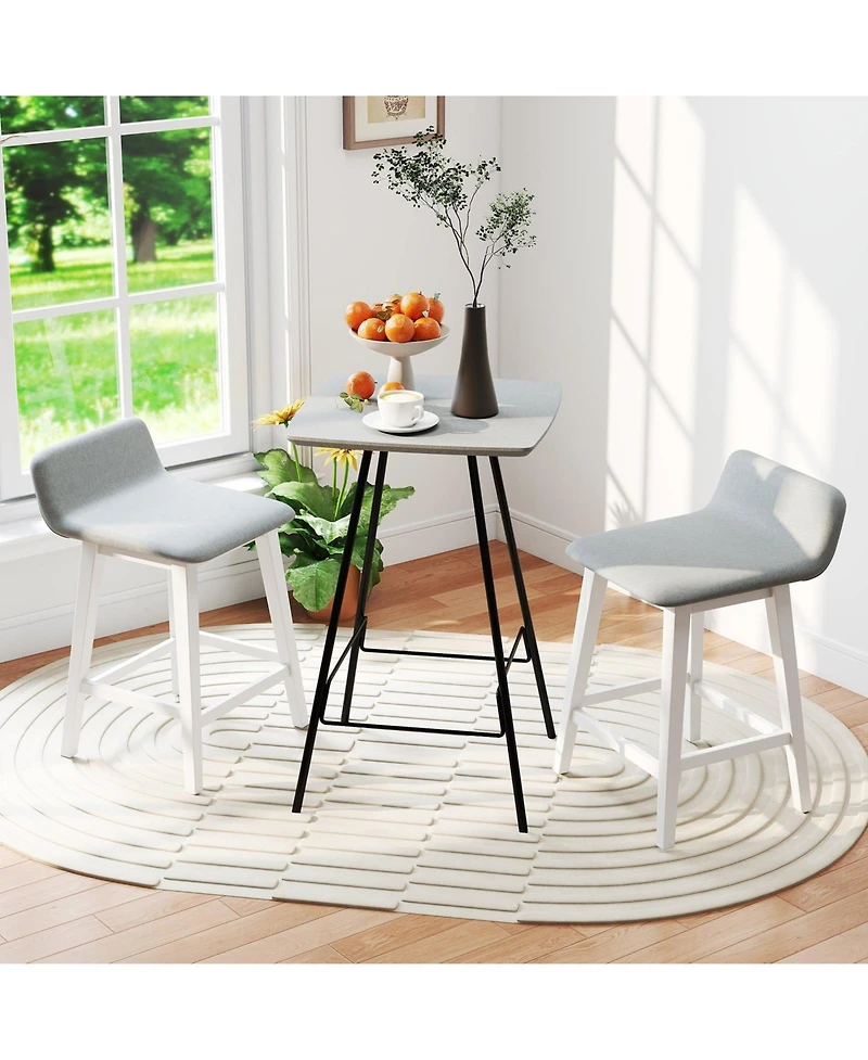 Slickblue Set of 2 Counter Height Bar Stools with Low Back Support, Kitchen Island Pub Chairs